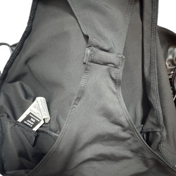 SHEIN Faux Leather Ruched Bodysuit Size XL | Black Stretch Night Out Top - Picture 4 of 4